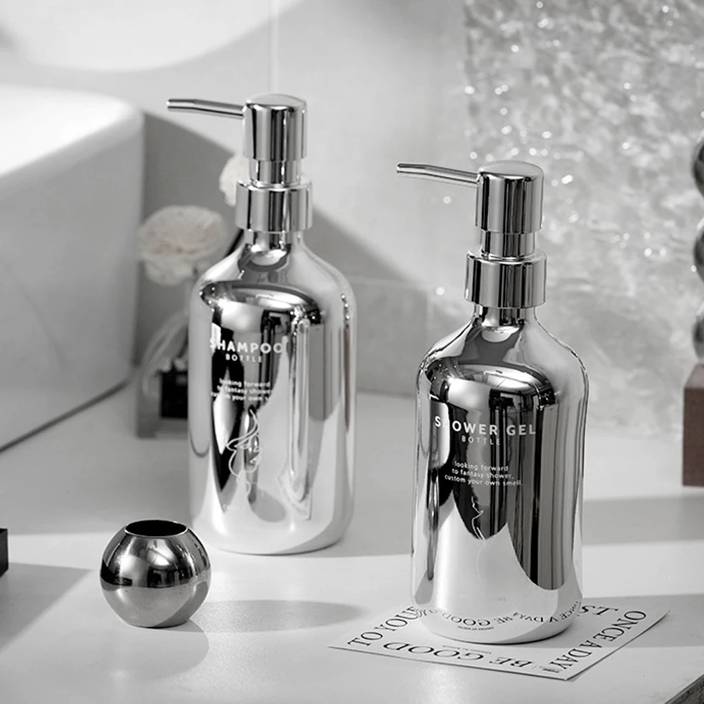 

Refillable Shampoo Replacement Bottle Lotion Dispenser Filling Bottles Silver Pp Dispensing