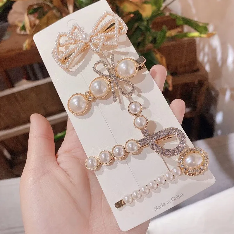 

Pearl & Rhinestone Bowknot Hair Clip - Elegant Crystal Bridal Hairpin, Fashion Barrettes for Women, Wedding Party Hair Jewelry