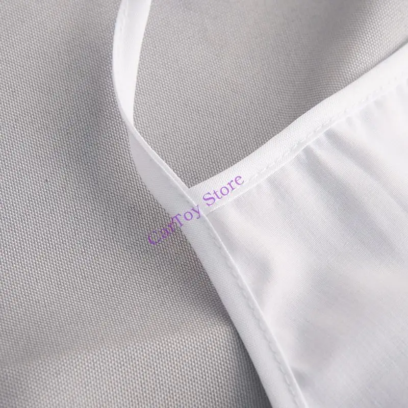 

634F Infant Baby White Chef Costume Kitchen Hat and Apron Set Cosplay Photo Props