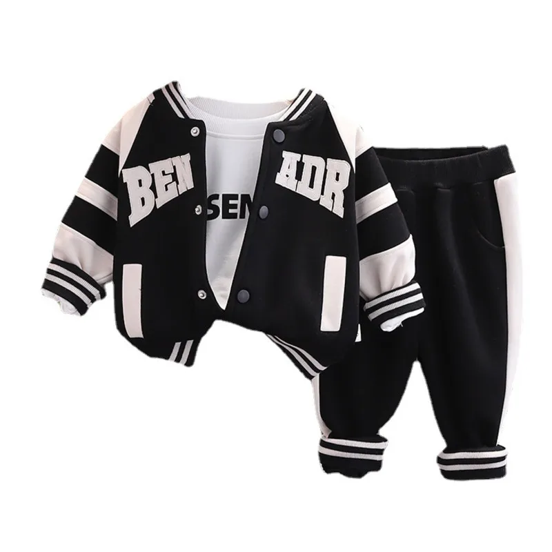 

New Spring Autumn Baby Girl Clothes Kids Boys Outfits Children Jacket T-Shirt Pants 3Pcs/Sets Toddler Costume Infant Tracksuits