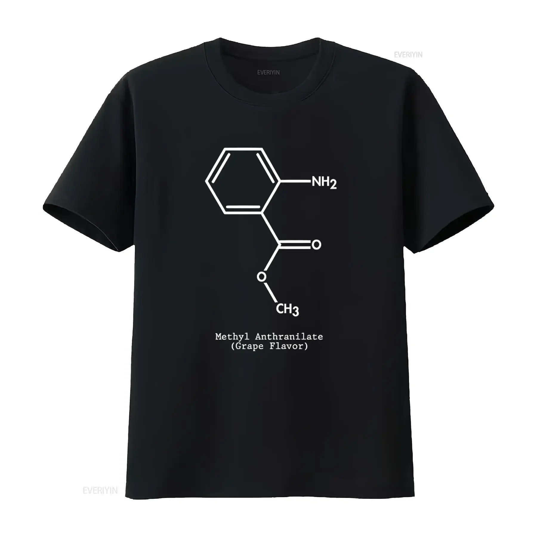 Grape Flavor Molecule Design T Shirt Methyl Anthranilate Print for Purple Soda Lovers Vape Shop Enthusiasts vintage Washed