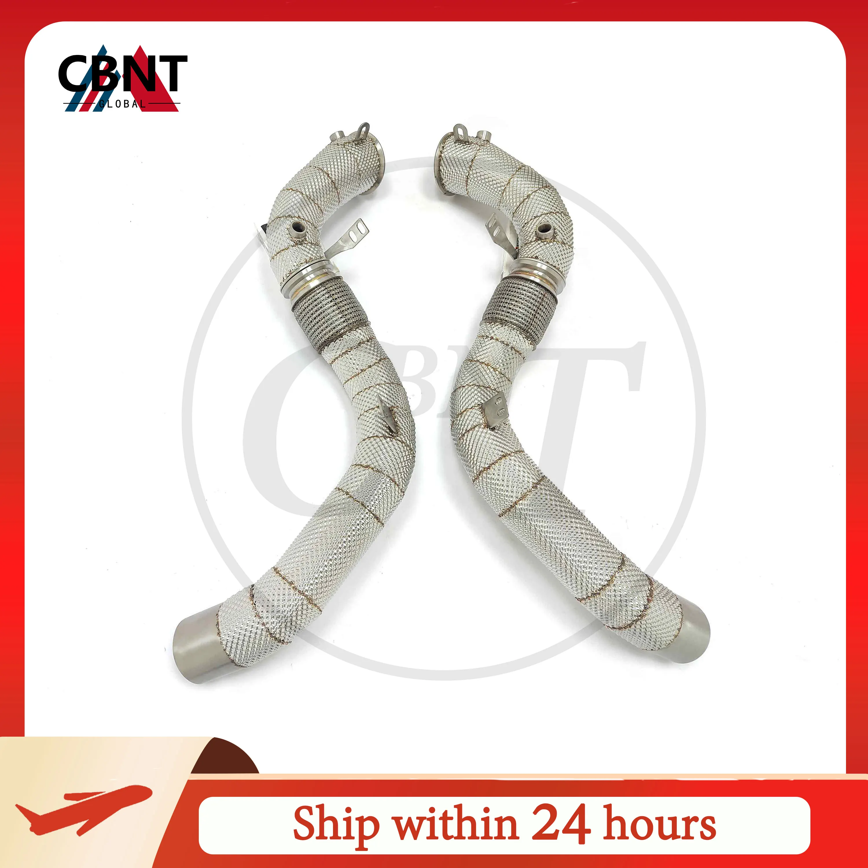 

CBNT Exhaust Header with Heat Shield for BMW F90 M5 4.4T Downpipe & Front Pipe High Quality SS304 Exhaust Straight Pipe Systems