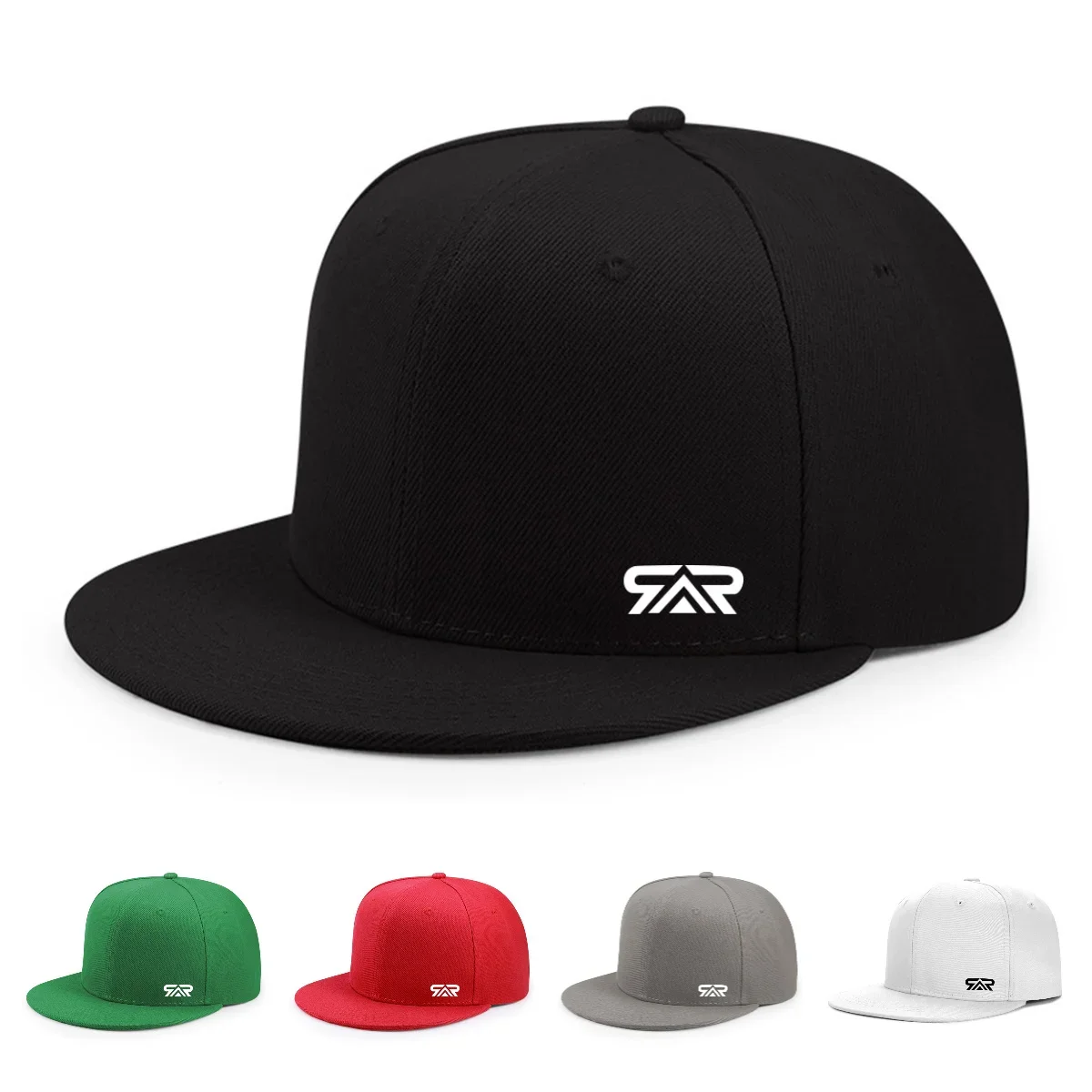 2D Flat - Easy And Adjustable Baseball Cap, Breathable, Versatile And Fashionable for Outdoor Activities. Flat Brimmed Cap in Bl