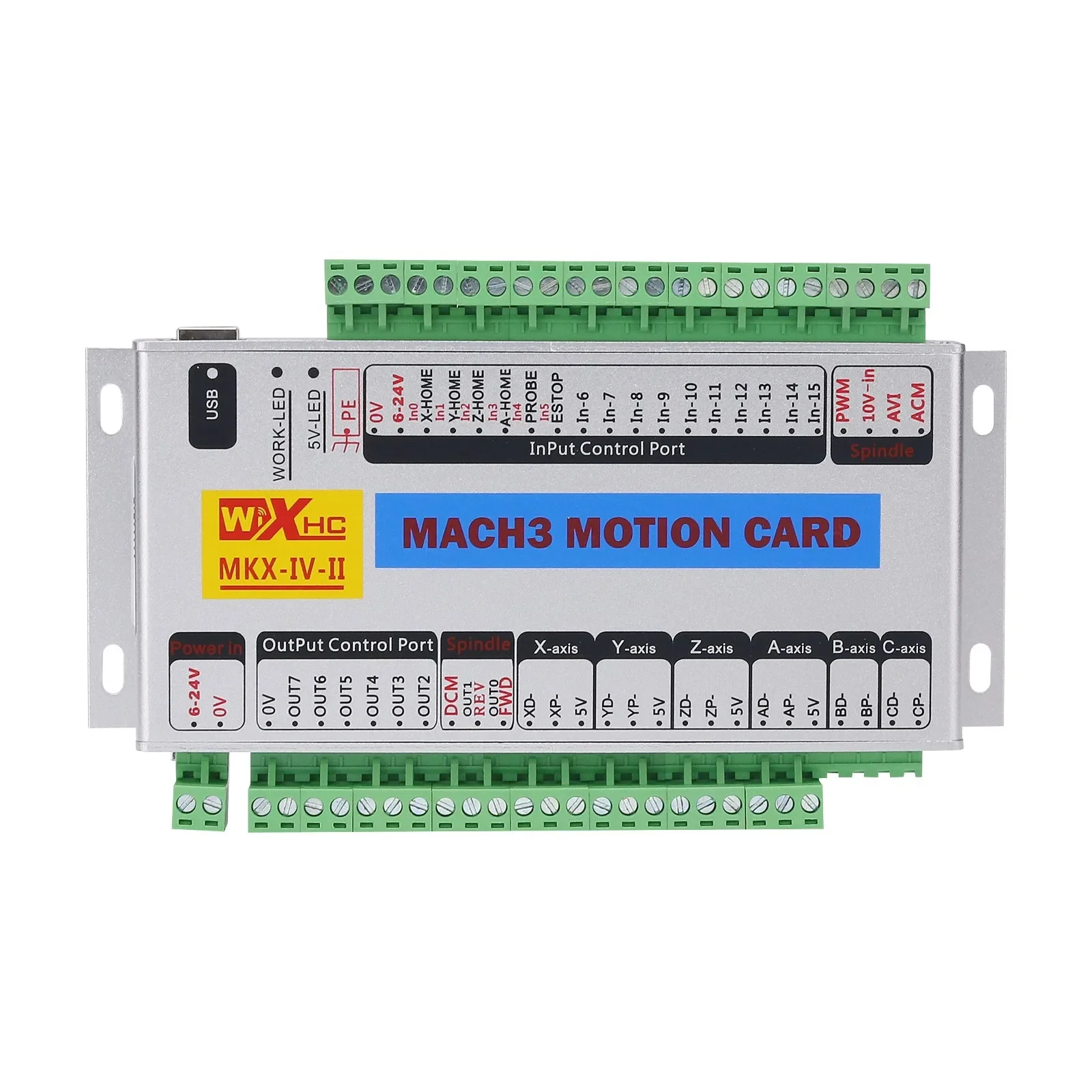 

Cross-border MK4-IV Mach3 Motion Card 4-sAxis USB Motion Controller 2MHz CNC Breakout Board For Window 7 & 10
