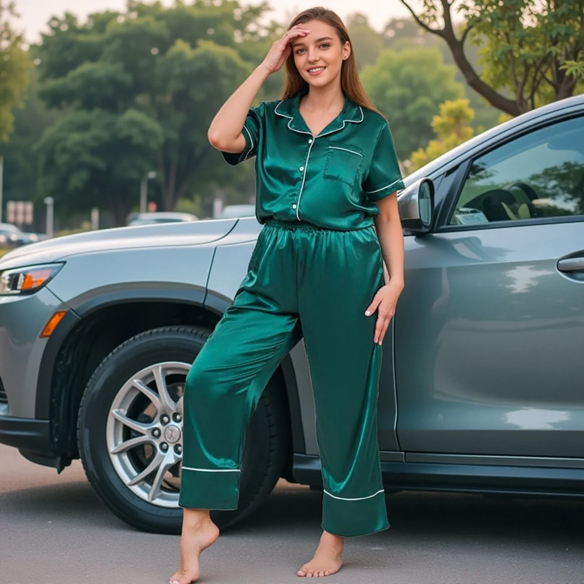 

Женский пижамный комплект из двух предметов, удобная домашняя одежда, брюки, большие размеры, модная весенняя коллекция, универсальный крой