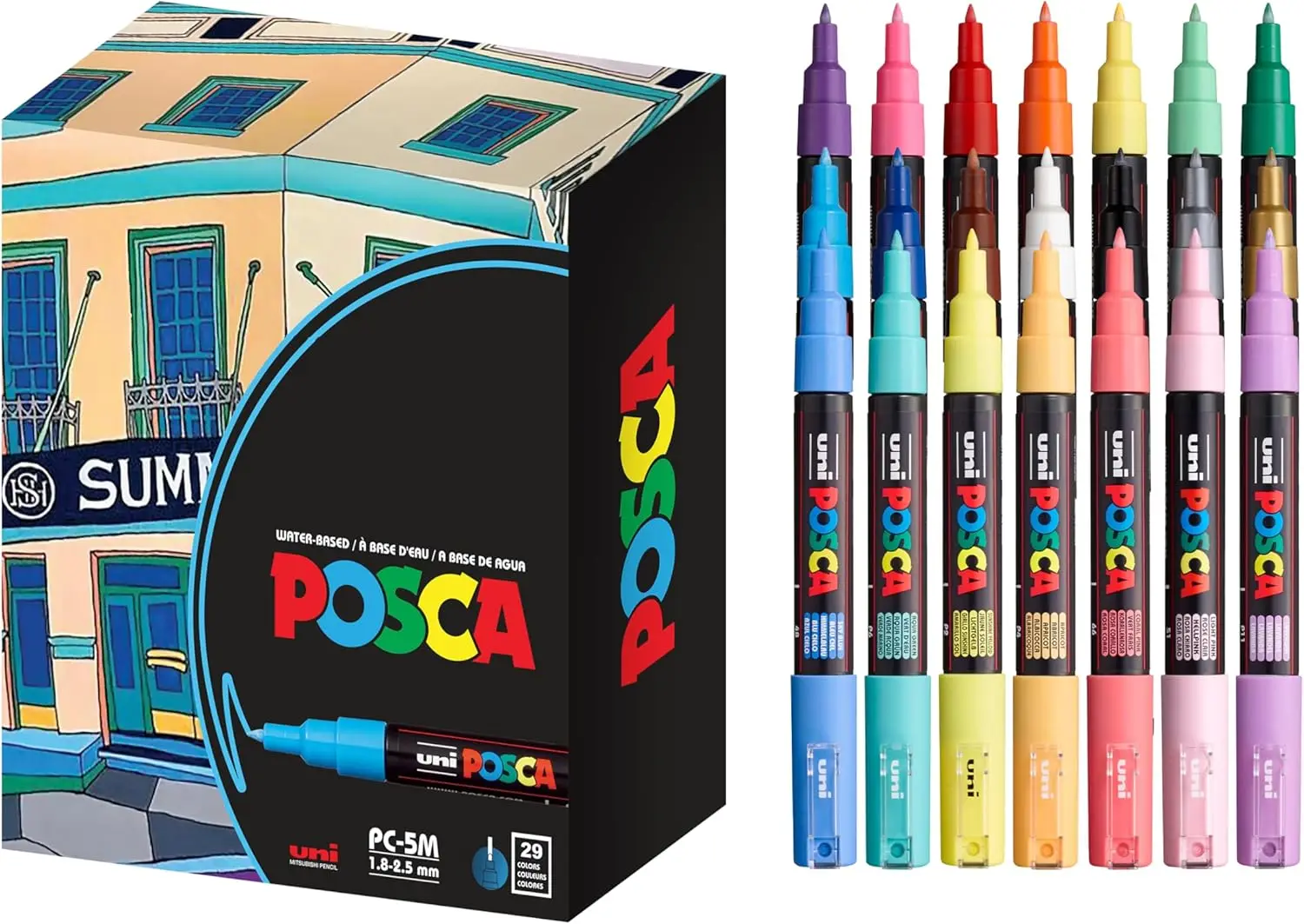 Top Acrylic Paint Markers Set of 21, Fine Tips for Art, Decor, Fabric, Canvas, Glass & Metal
