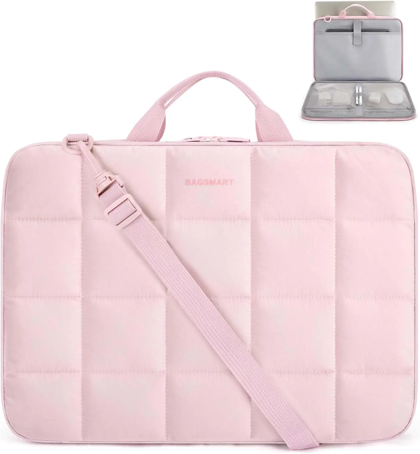 

Сумка-чехол для ноутбука Puffy для женщин, совместимая с MacBook Air/Pro 15-15,6 дюймов, Dell, HP, Lenovo, розового цвета
