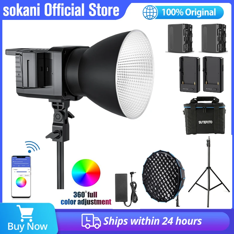 Sokani X100 Bi-color LED Video Light Bowens Mount Photography Lighting For TikTok YouTube Studio Video Live Streaming Shooting