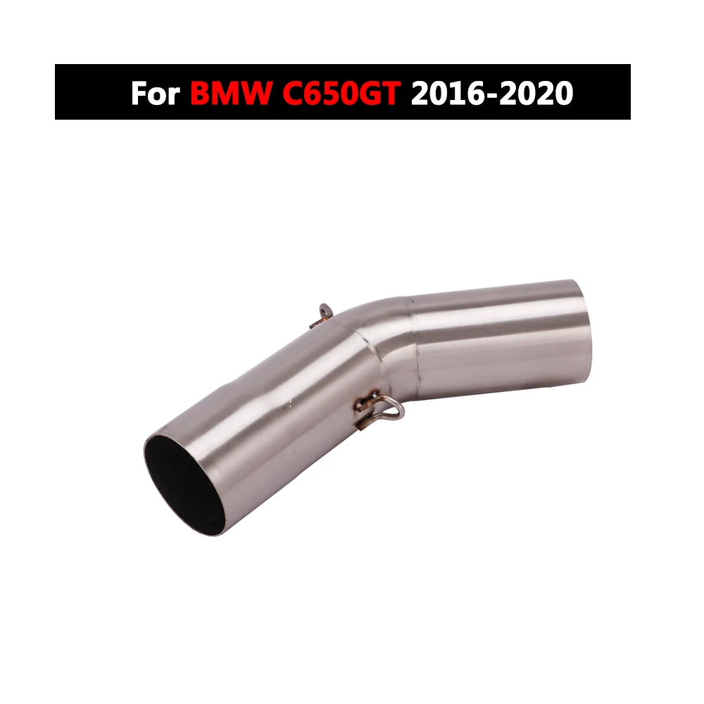 50.8mm Motorcycle Exhaust System Stainless Steel Middle Link Pipe Connection Slip On For BMW C650GT 2016-2020