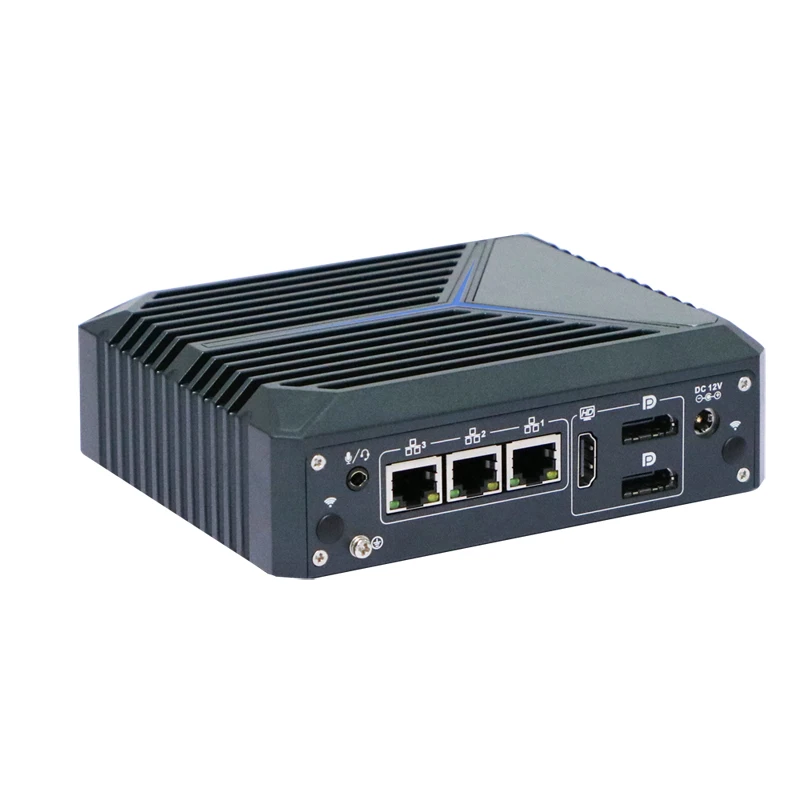 جهاز توجيه ناعم بدون مروحة 3x2.5G i225V LAN Intel J6412 zxDP 1xHD 2x2.5G LAN 2xHD N100 Windows11 COM كمبيوتر صغير لسطح المكتب