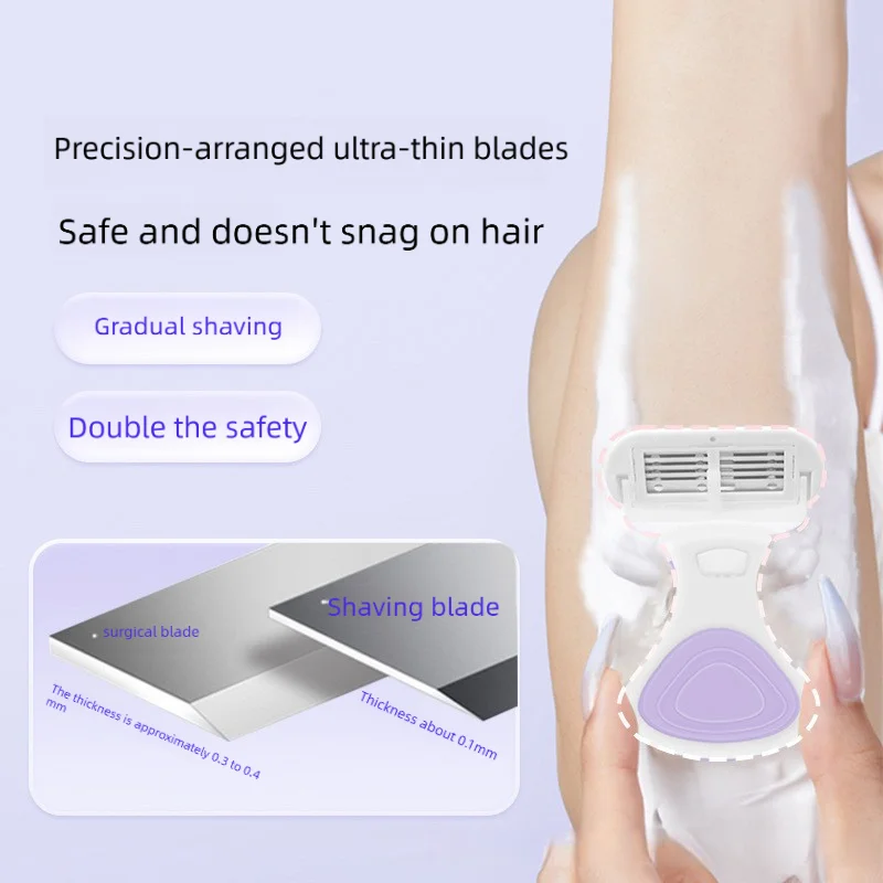 Women's skincare manual shaver - ultra sharp blade, easy to slide, anti irritation design, durable and excellent performance