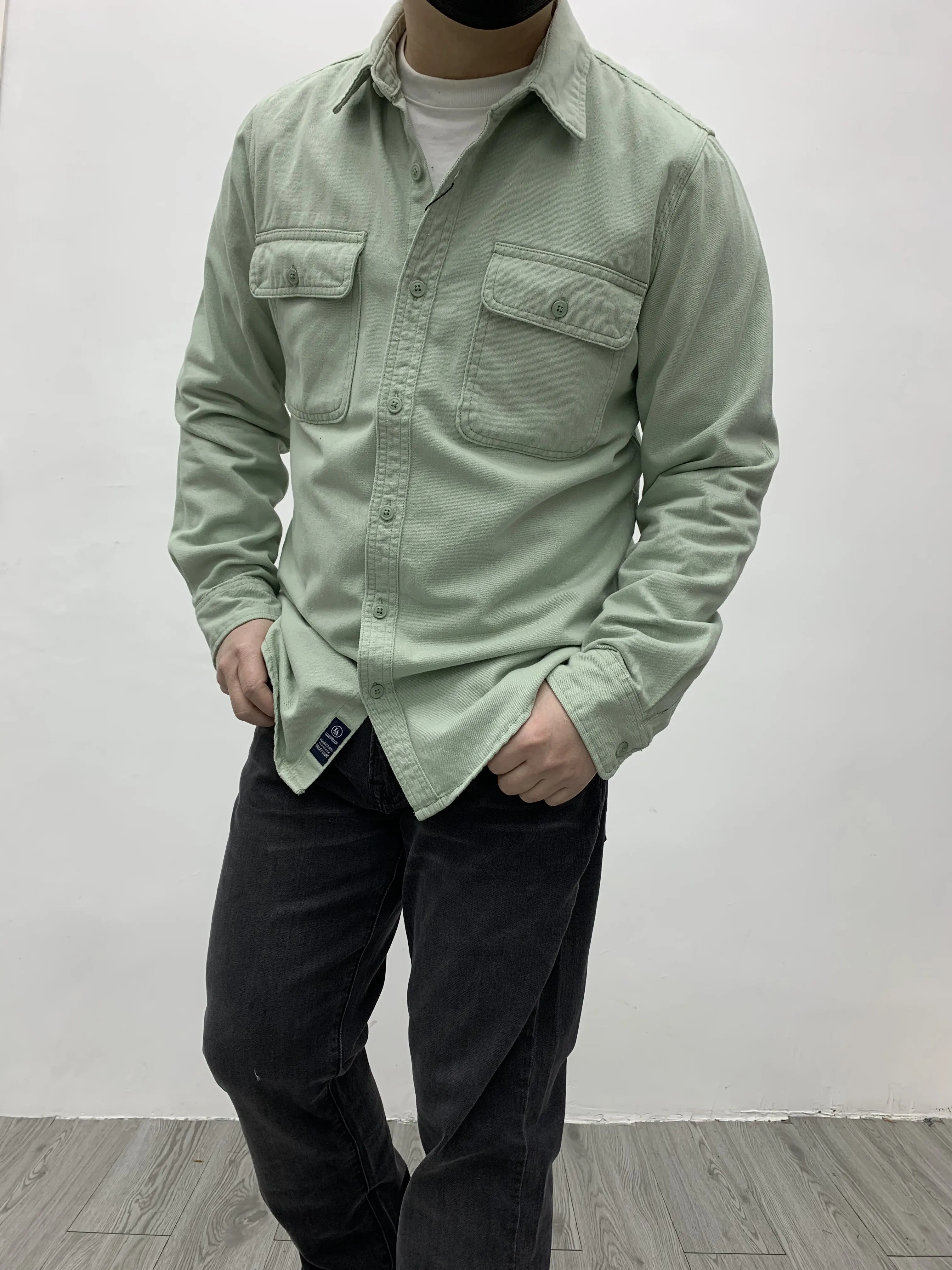 Thick Heavyweight 100% Cotton Washed Shirts American Vintage Workwear Extra Thick Autumn/Winter Casual Men's Shirt Jacket