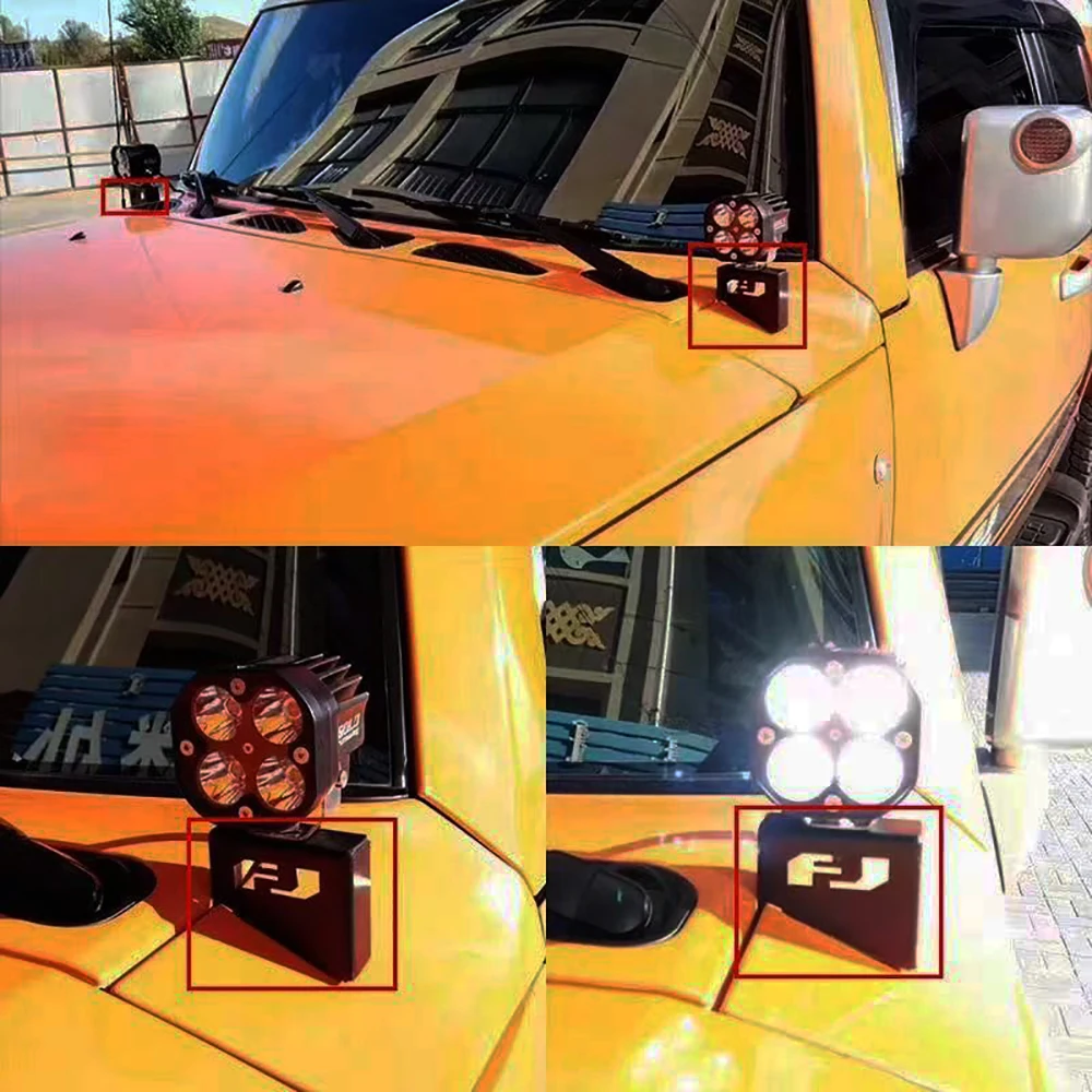 Lantsun J091 A‑Pillar Light Bar Mount Brackets Steel Light Holder for TOYOTA FJ 07+  FJ