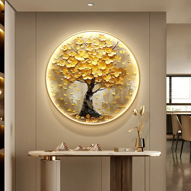Entry entrance decorative painting round lamp painting high-end atmosphere corridor aisle hanging painting living room mural