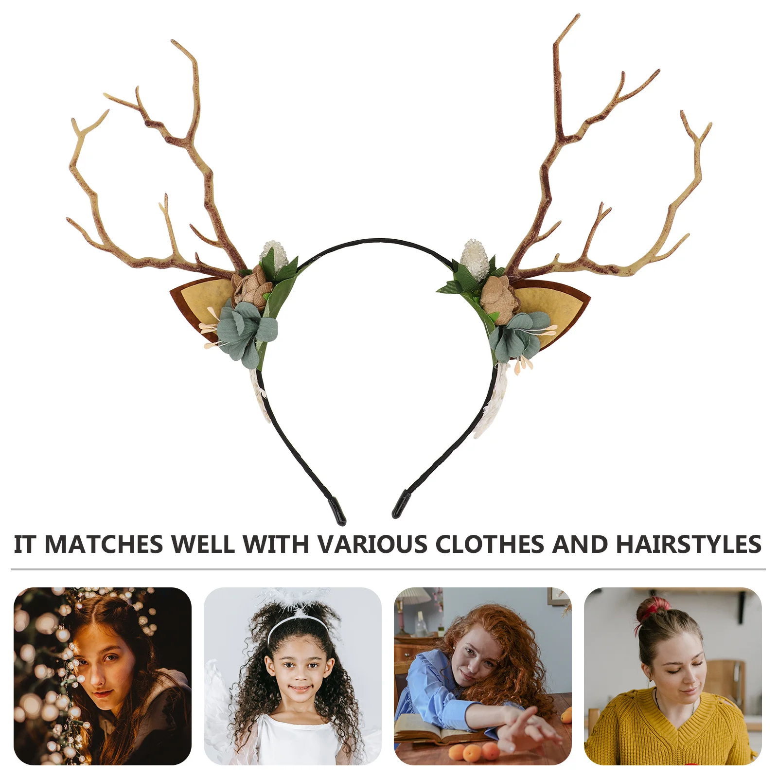 

1pc Simulation Deer Antler Headband Creative Hair Accessory For Festival Party Christmas Cosplay Performance Decorative