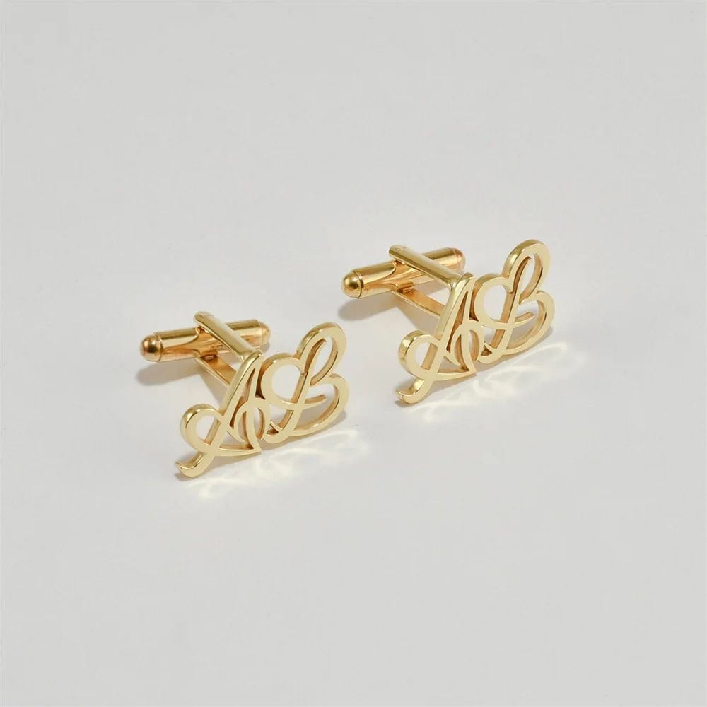 Custom Initials Cufflinks for Men Wedding Groom Suit Buttons Gentleman Cufflinks Personalize Cufflinks for Men's Accessories