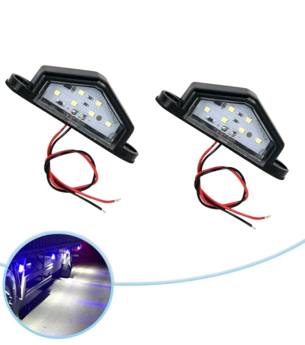 2 шт. белый 6 светодиодный светильник для номерного знака автомобиля, грузовика, автобуса, прицепа, задний фонарь, боковой габаритный фонарь 12 В
