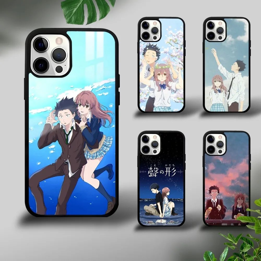 Anime A S-Silent V-Voice Phone Case For iPhone 16 15 14 13 12 11 Pro Xs Max Mini Plus Celulares Hard Funda