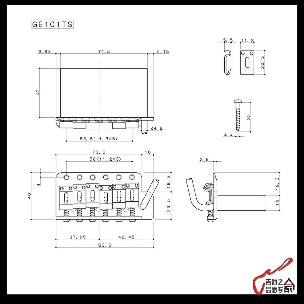 Genuine Original GOTOH GE101TS Relic Vintage Style Electric Guitar Tremolo System Bridge ( Aged Chrome )