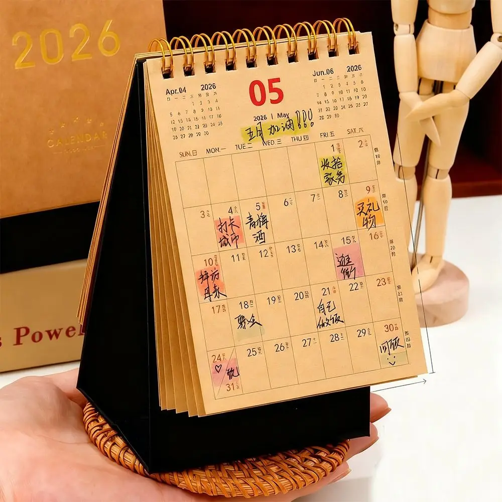 Handige 2026 desktop papieren kalender multifunctionele home decor planner planner notebook jaarlijkse agenda organisator thuiskantoor