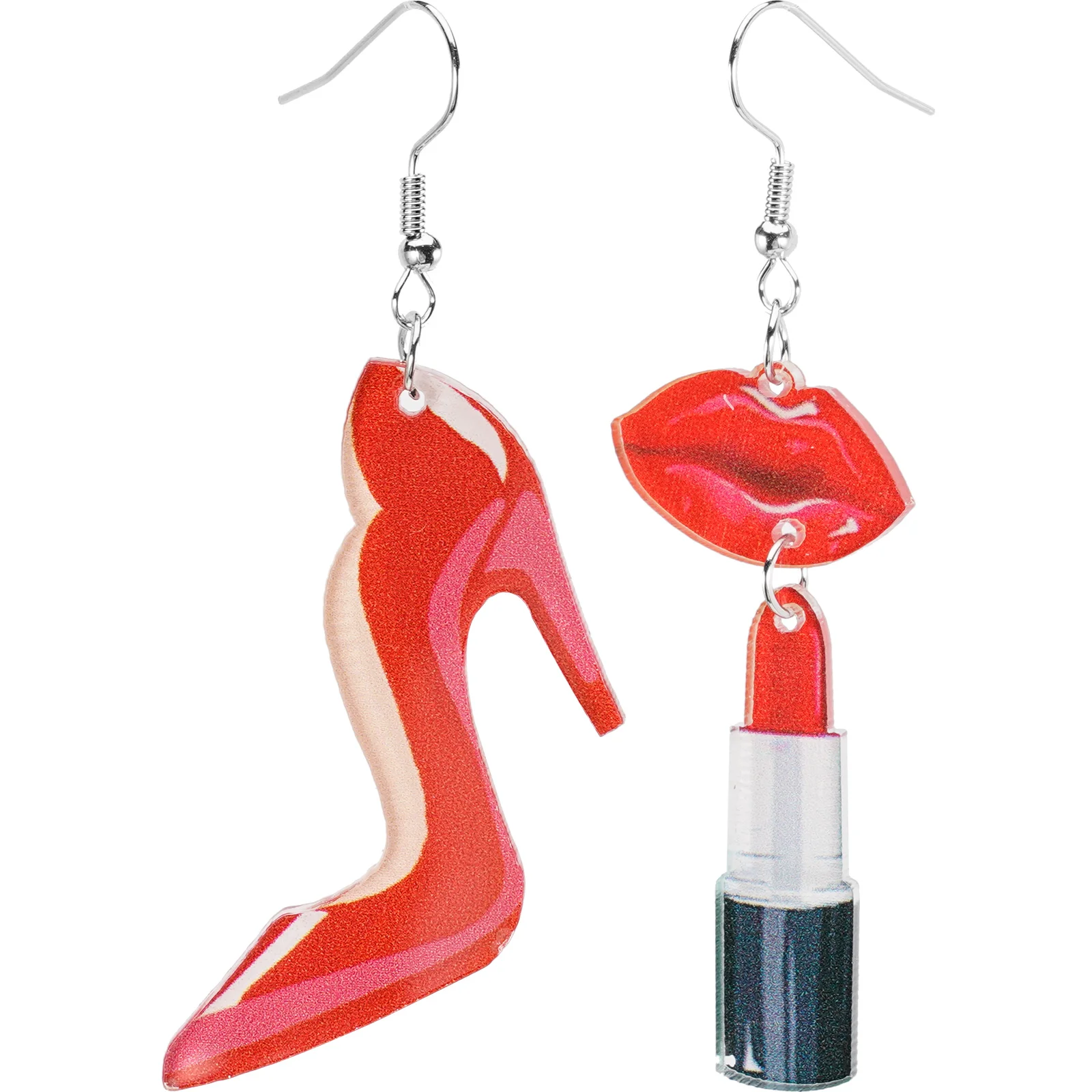 High Heels Earrings Girls Drop for Women Statement Trendy Dangle Creative Lipstick Fashion