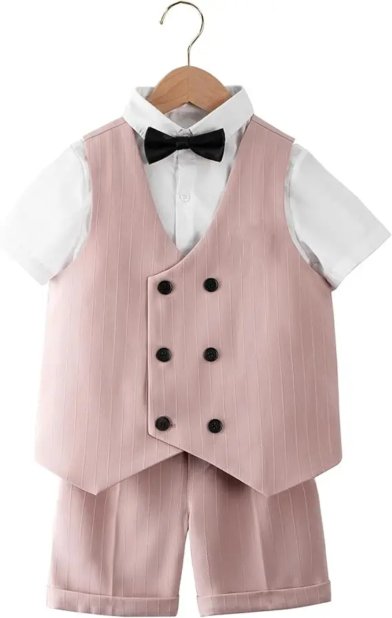 Summer Boys Suit Kids Dress Clothes Tuxedo Wedding Ring Bearer Outfit Children's Birthday Photography Outftit