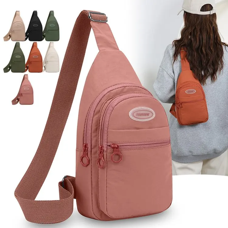 Nylon Ladies Chest Bag Waterproof Oxford Cloth Front Single Shoulder Slant Cross Small Backpack Fashion Large Capacity Slant ...