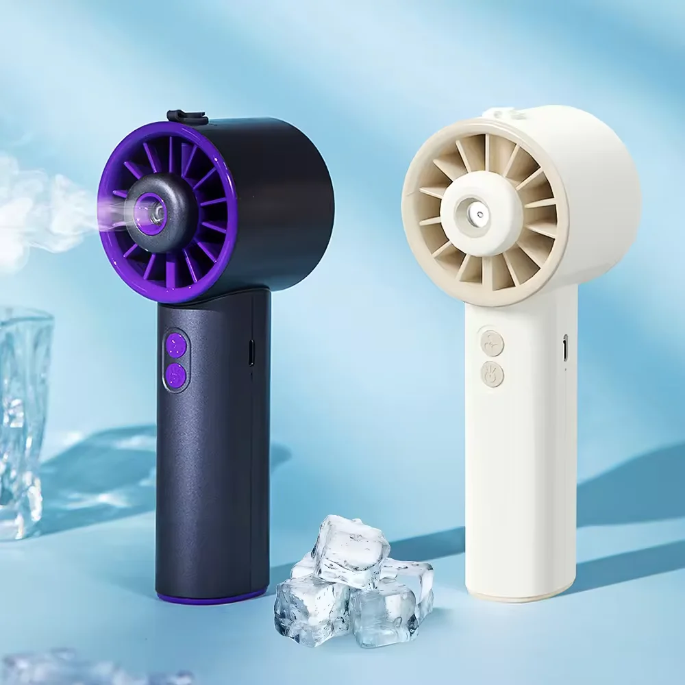 IMYCOO Newest Portable Handheld Water Misting Fan Custom Logo Rechargeable Hand Held Mist Mini Fan With 2000mAh KC Battery