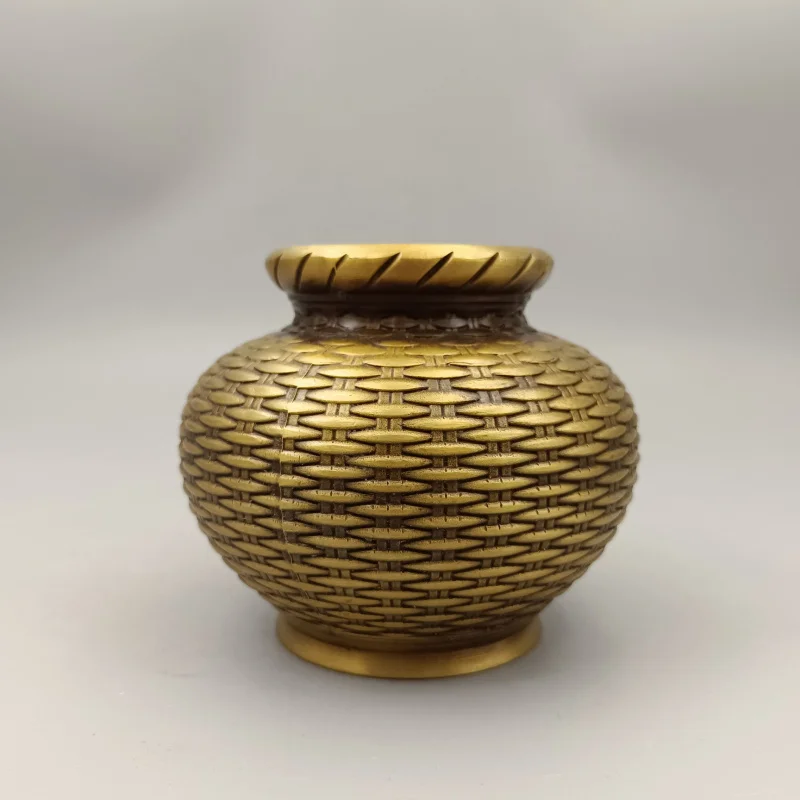 Antique Collectibles, Decorative Objects, Woven Bronze Fish Baskets, Home Decoration Creative Gifts and Crafts