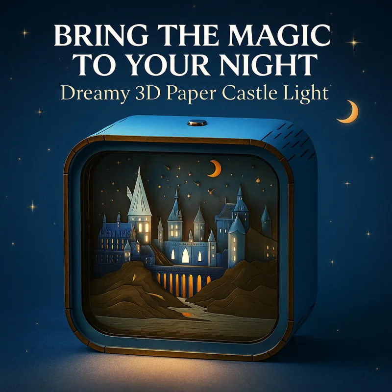 

Enchanted Castle Theme Wooden Night Light 3D LED Atmosphere Lamp Kids Birthday Present Bedside Decor