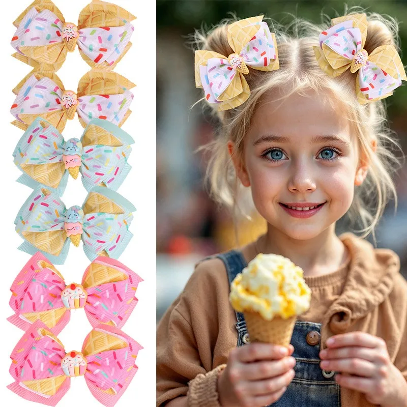36pc-baby-girls-ice-cream-hair-clips-cute-doughnut-print-ribbon-bow-barrettes-hairpins-kids-party-hair-accessories-bulk