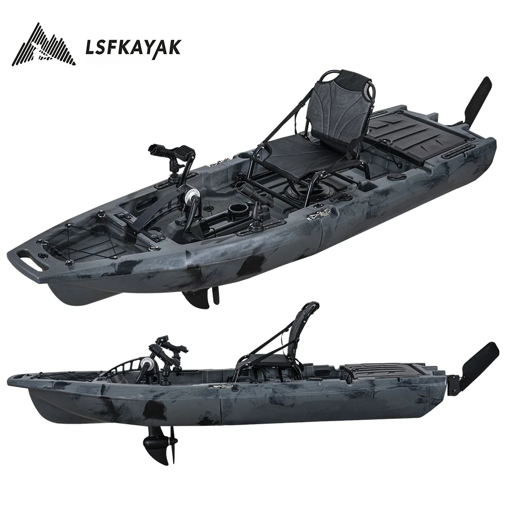 Single pedal kayak, rotational plastic kayak, hard plastic kayak, kayak boat can be matched with electric push pedal boat
