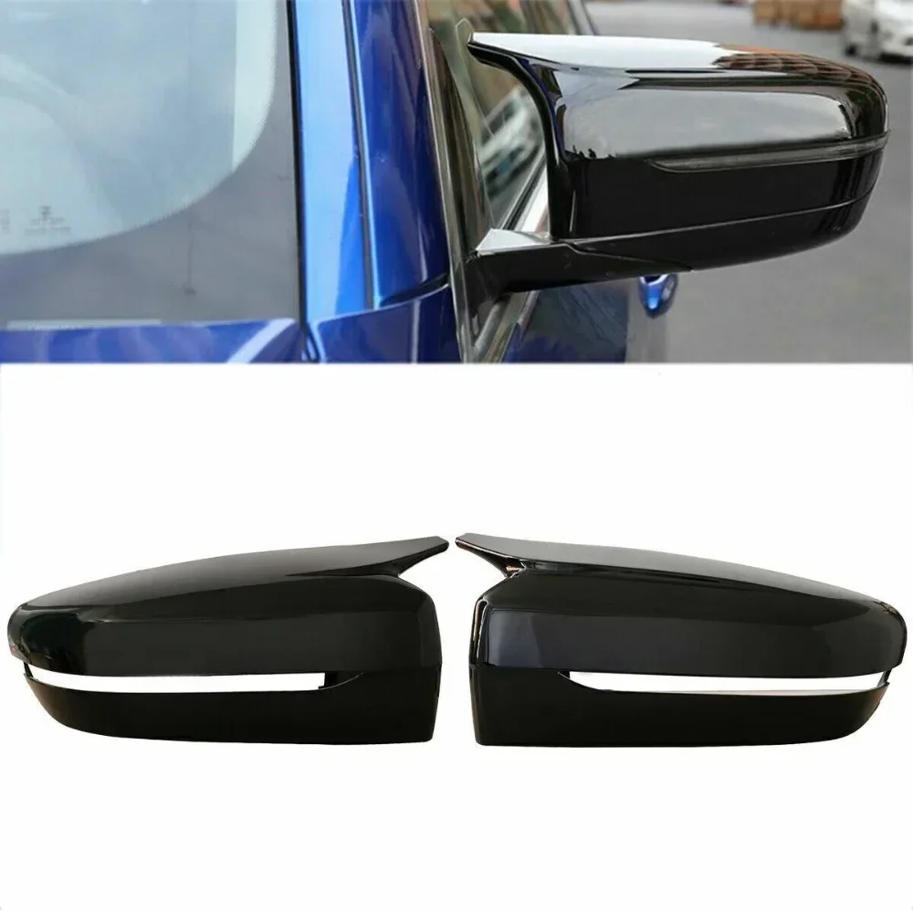 Side Mirror Cover Caps Gloss Black Carbon Fibre Style For BMW G20 G21 G22 G30 G31 G11 G14 G15