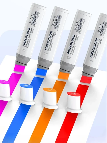 Imagen 2 del producto Finecolour-rotuladores de 20mm de ancho, línea para bocetos, arte, marcadores de cabeza ancha grande, suministros de arte escolar para dibujo, EF105, 2-12 Uds.