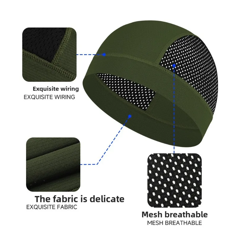 Summer Outdoor Riding Breathable Sunshade Skull Beanie Men Women Mesh Quick Drying Bag Head Riding Small Hat Motorcycle Liner