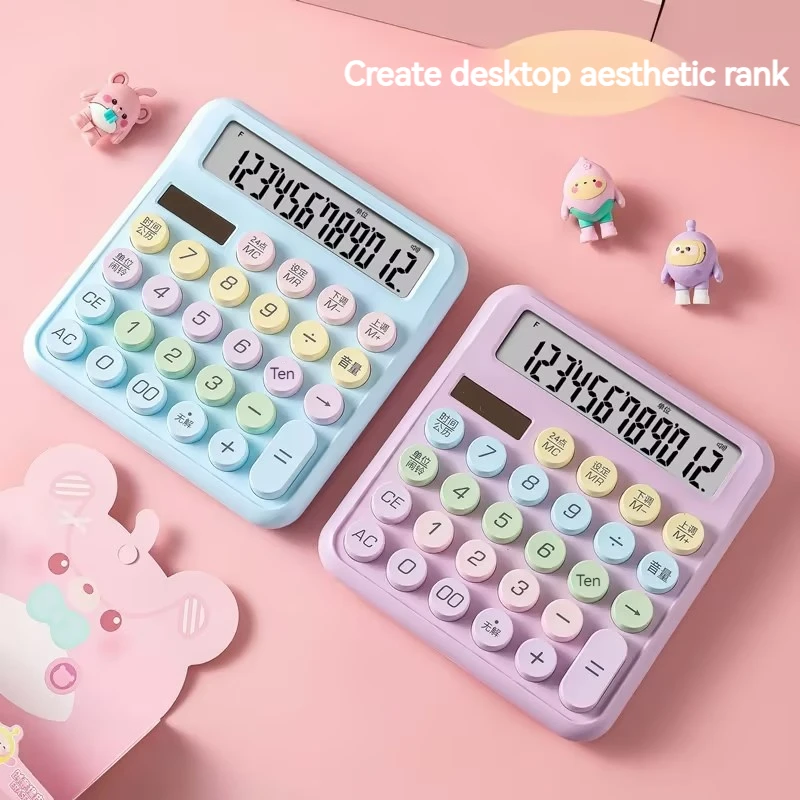 Dopamine Candy Colored Desktop Calculator, High Beauty, Office, School, Student Stationery, Cute, Kawaii