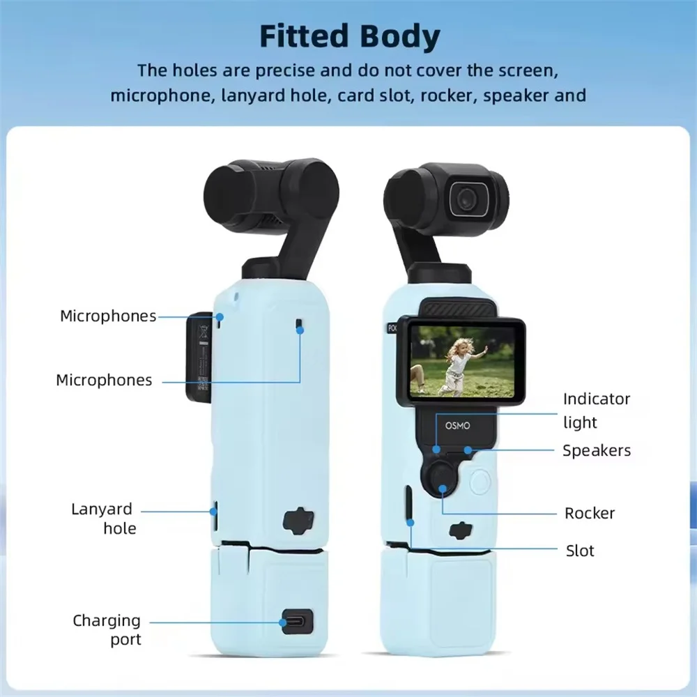 حافظة لهاتف DJI OSMO Pocket 3 من السيليكون غطاء حماية مضاد للخدش لملحقات غطاء الكاميرا Pocket3