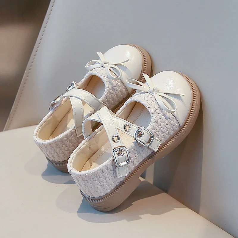 

Kids'Casual Shoes Flat shoes PU Leather Princess Spring Shoes For Girls Anti-slip Velcro Black silver Shoes Size 26-36