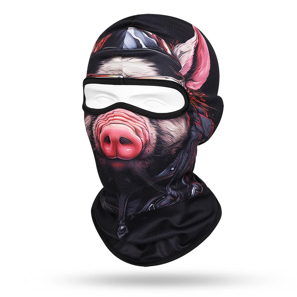 New 3D Animal Printed Balaclava for Men and Women, Dry Quick Full Face Cap Mask, Biker Cycling Face Shield, Motorcycle Headgear,