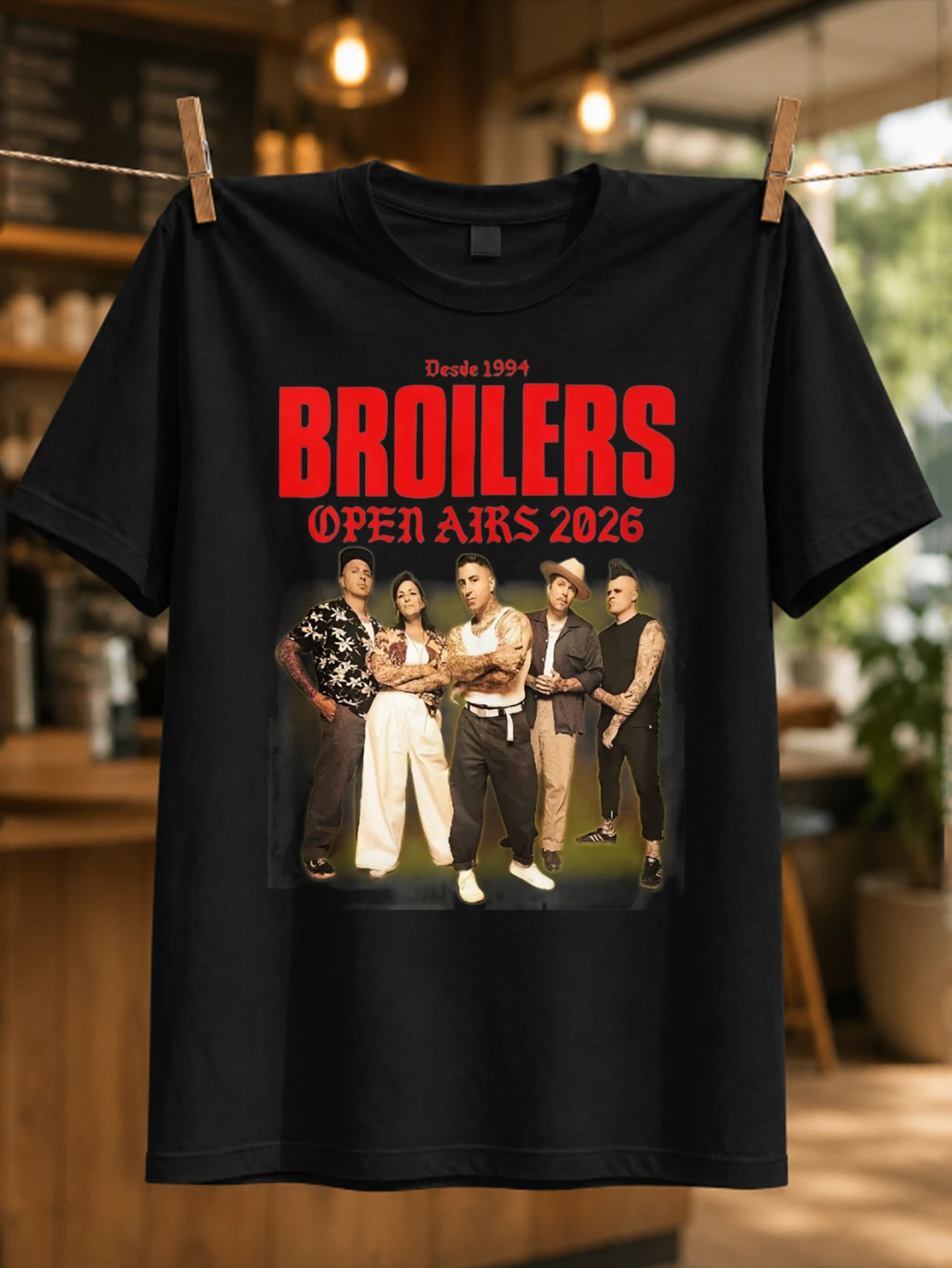 Broilers Open Airs 2026 band lineup photo with bold red lettering and Desde 1994 concert text  Unisex All T-Shirt