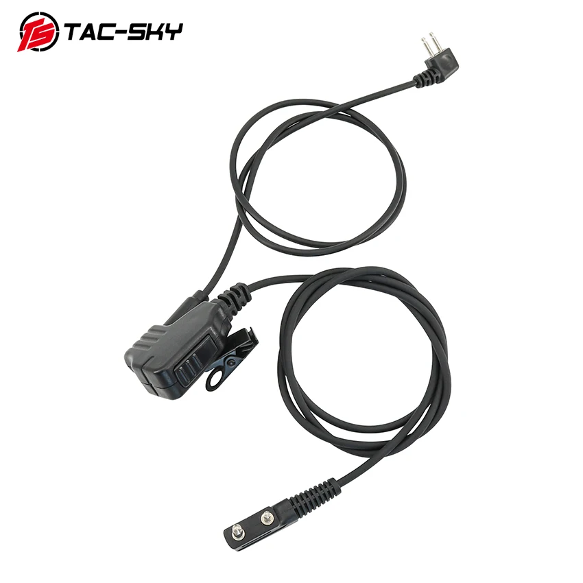 TAC-SKY Compatible Comta Headset Tactical Adapter Ken Plug To Dual-pin PTT, Suitable for Baofeng Radios