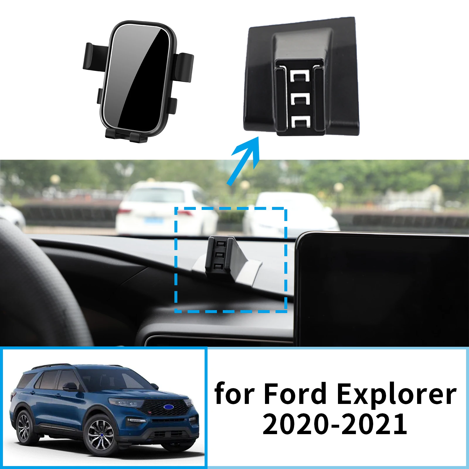 

Car Mobile Phone Holder for Ford Explorer 2020 2021 GPS Bracket Navigation Stand Auto Accessories