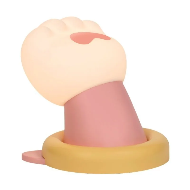 Luz noturna de pata de gato fofa e atraindo riqueza, decoração de mesa recarregável de três velocidades