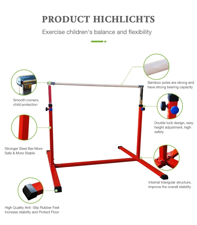 Prix usine barres parallèles réglables équipement de gymnastique en bois parallèle portable barre horizontale barre Kip maison