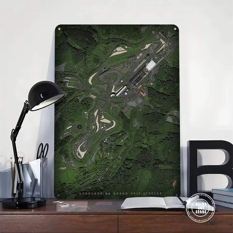 Nurburgring Nordshleife GP Metal Poster Custom Wall Art Retro Vintage Tinplate Signs for Man Cave Gaming Decoration Room House