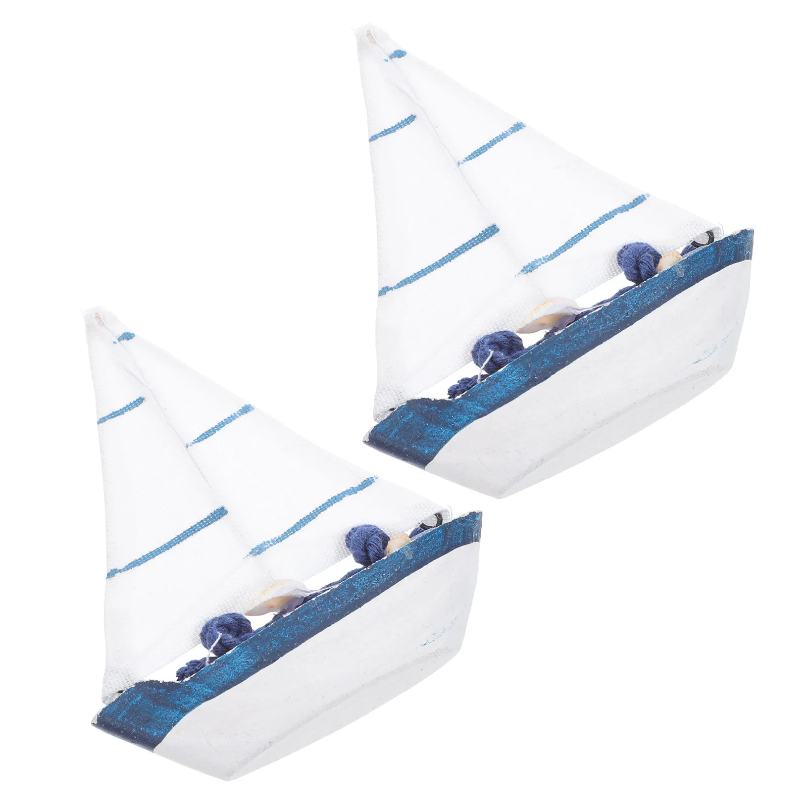 Wooden Mediterranean Sailboat Decoration Set – 2pcs Nautical Home Decor, Ocean Theme Photo Prop & Beach Party Ornament