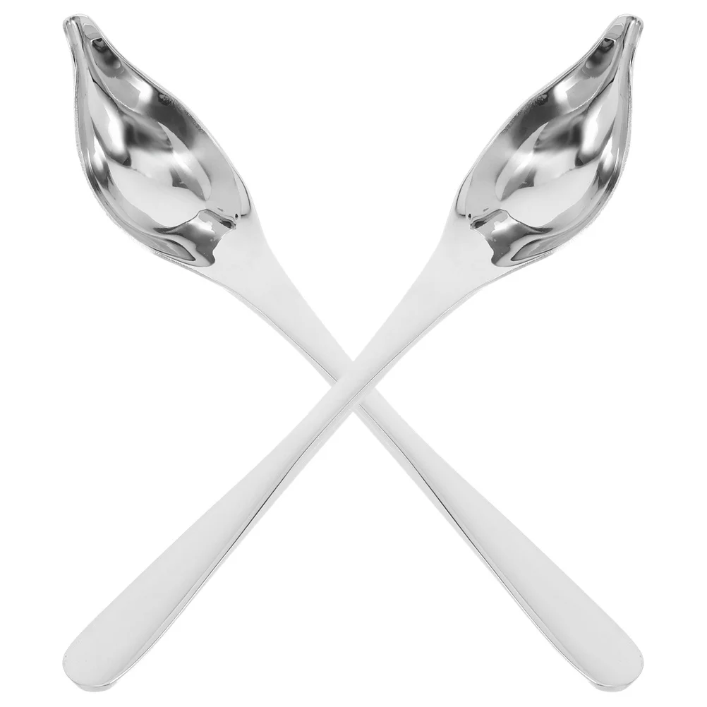 

2Pcs Stainless Steel Tapered Decorating Spoons Culinary Tools for Sauce Gravy Dessert Plating Chocolate Drizzling Comfortable