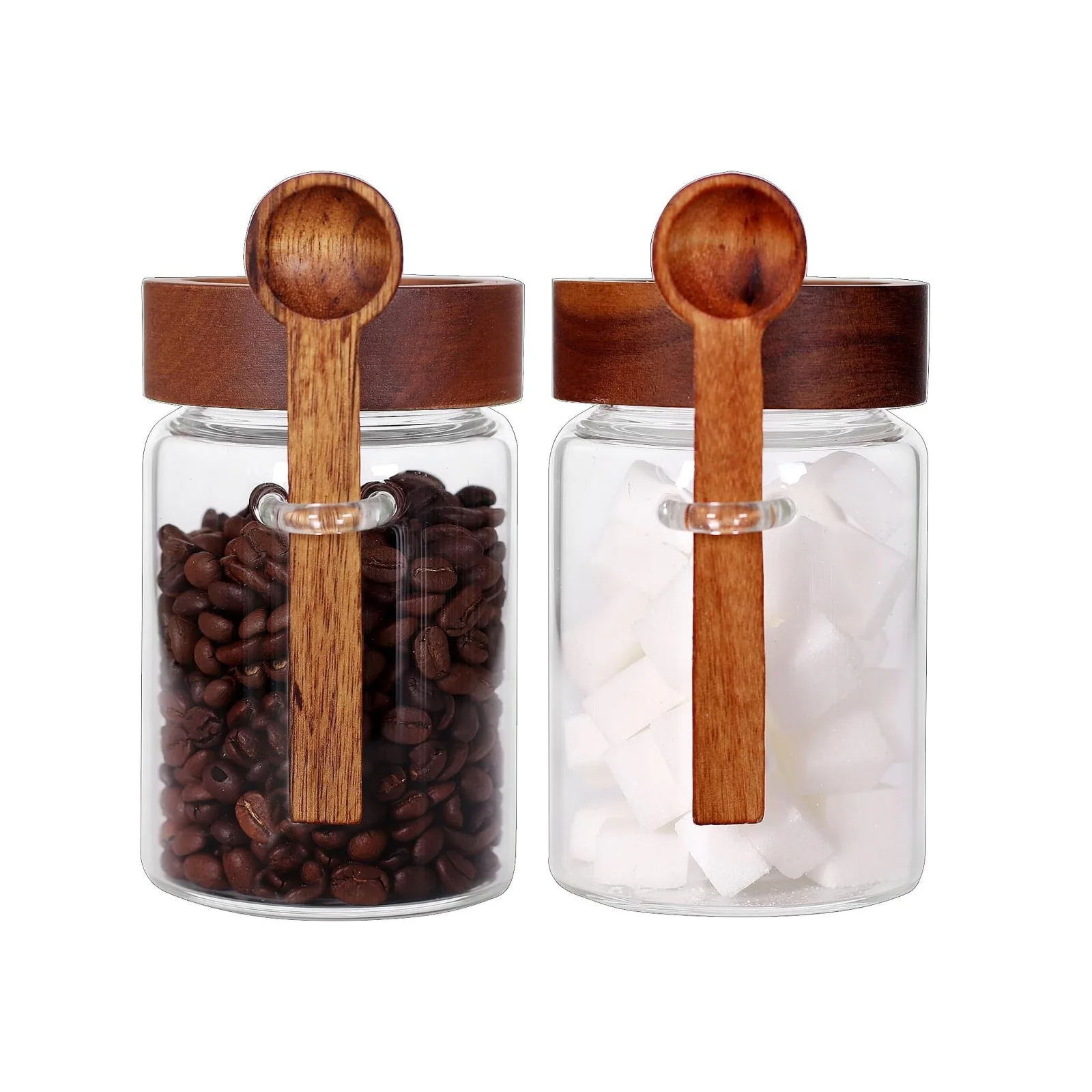 72 Pieces 450ML Acacia Wood Honey Jars Sealed Seasoning Coffee Bean Bottle Miscellaneous Grains Storage Oat Bottle