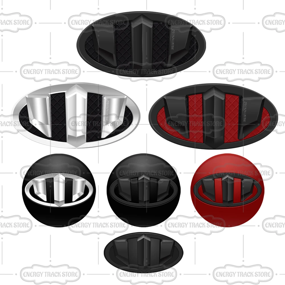 Insignia delantera de coche ABS, calcomanías de maletero trasero, emblema de cubo de rueda, pegatina de volante para Santa Fe Tucson Sportage