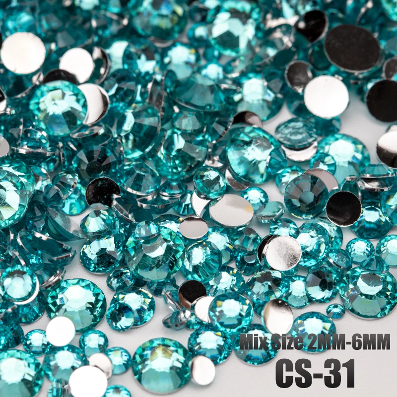 VDD 30/100g Gemischte Größen 2-6mm Harz-Strass-Kristall-Flachsteine aus Kunststoff Großhandel DIY Nagelzubehör Kunsthandwerk Dekoration – Detail 35